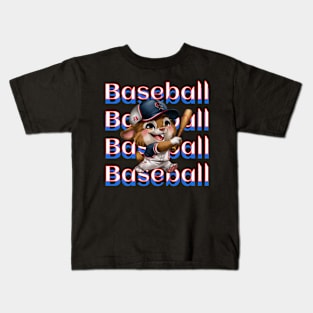 Cute Baseball Animal - Fathers Day Sports Fan - Adorable Pet Baseball Player. Sport Lover Gift Idea. Kids T-Shirt